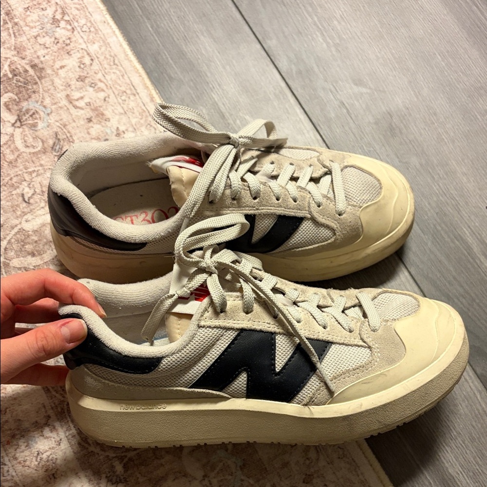 New Balance CT302 Beige and Black Sneakers